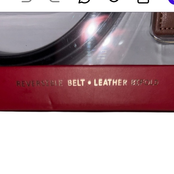 Perry Ellis Portfolio Leather Belt and Leather BiFold Gift Set Men’s Size M or L